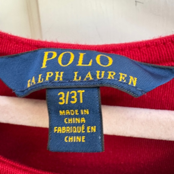 Polo by Ralph Lauren 3T Girls Red Fit and Flare Scoop Neck Short Sleeve Dress - Picture 4 of 5